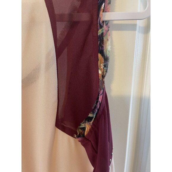 Gimmicks by BKE Pink Crochet Lace Boho Fringe Sleeveless top M Floral Trim NWOT - Picture 4 of 8